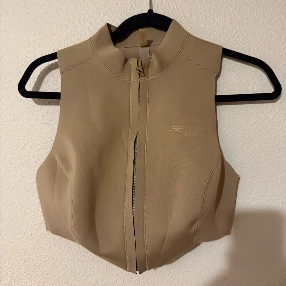 SKIMS SPORT SWIM MOCKNECK ZIP SCUBA BIKINI TOP NWT 2X